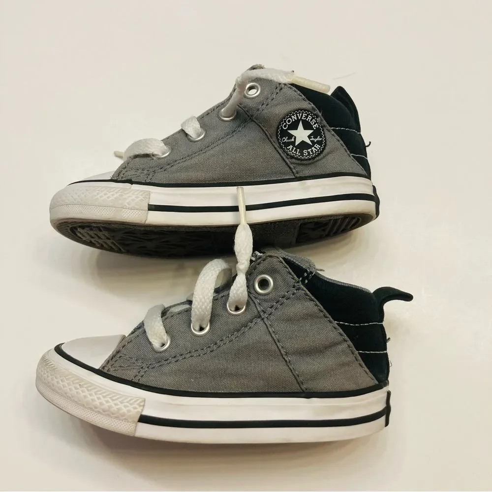 Converse‎ Chuck Taylor Axle Infant Size 6 Grey Black Mid Top Sneakers Canvas